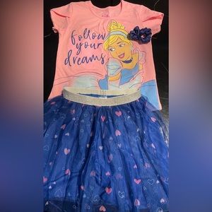 Cinderella 2 piece skirt set with scrunchie